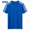Traje deportivo para hombre de dos piezas, conjunto clásico de tres rayas, shorts de manga corta, camiseta básica de marca moderna, uniforme escolar, atuendo para team building para hombres