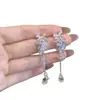 Pendientes de Borla de Cristal Azul Frescos y Refrescantes Estilo Francés Únicos y Hermosos Súper de Hada para Mujer