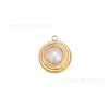 Ins Lujo Accesible Estilo Retro Acero Inoxidable Electrochapado Oro de 18K Perla de Imitación Colgante DIY Pendientes Collar Accesorios de Joyería