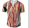 Europa y Estados Unidos transfronterizos súper ventas nueva playera de botones 7 con abertura frontal impresión digital 3D para hombre callejera de manga larga top deportivo