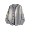 Cardigan de Botões Estilo Old Money para Homens e Mulheres Outono Alto Padrão Estilo Preguiçoso Malha Caimento Limpo Roupa de Casal