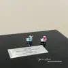 Pendientes de Botón Mini Lindos de Colores con Forma de Corazón Completamente Cubiertos de Pedrería, Accesorios para Orejas Estilo Nicho