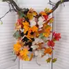 Colgante de Pared Otoñal Ratán 1m Hoja de Arce Simulada Colgante de Pared de Ratán Decoración Festival de la Cosecha de Otoño Colgante de Pared para el Hogar Simulación