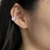 Pinzas para Oreja Redondas de Circonita Rosa 2026 Moda Nueva Otoño e Invierno Chica Dulce Dopamina Clips para Hélice de Oreja sin Perforar Diamante Rosa