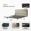 Cama de Couro Minimalista Estilo Italiano, Cama Dupla Moderna Simples de Luxo com Estofado Macio e Aço Inoxidável, Cama Economizadora de Espaço Estilo Vintage para Apartamentos Pequenos