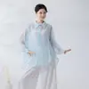 Diseño-sentido empalme encaje dulce holgado moderno traje de danza estilo antiguo estudiante de danza jazz unisex camisa