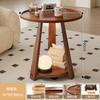 Mesa auxiliar para sofá, mesa de centro pequeña, mesa redonda pequeña de madera maciza, mesa pequeña móvil para sala de estar, mesa auxiliar para balcón, mesa de té pequeña