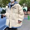 Chaqueta acolchada de algodón para hombre, estilo Hong Kong, cálida, holgada, con capucha, estilo americano, informal, de dos piezas, estilo hip hop, con capucha, estilo hip hop