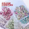 Nuevos y Modernos Rhinestones de Mono Estrella de Colores Brillantes Estrella de Cinco Puntas de Fondo Plano Decoraciones de Arte de Uñas de Vidrio K9 Venta al Por Mayor