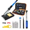 Ferro de soldar elétrico com controle de temperatura para uso doméstico, 60W, caneta de solda, calibre americano, 110V, kit de ferramentas Luo para atacado.