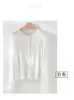 Novo Estilo Outono Inicial Mistura de Lã Tencel Lyocell Gola Redonda Versátil Malha Base Camiseta Fina Lã Caxemira Top