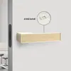 Fechadura de porta minimalista ecológica para uso doméstico, maçaneta de porta interna de madeira de nogueira, magnética, silenciosa, universal para quarto e banheiro