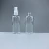 Venta al por mayor de fábrica botella plana de 100 ml en spray pet transparente para loción embotellada desinfección con alcohol botella de gel exprimible
