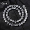 Corrente de tênis de zircônia hip-hop mais vendida internacionalmente, simples e moderna, com zircônia incrustada de cobre, fileira de 10 mm de diamantes redondos, colar masculino