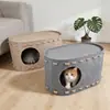 Cama de Fieltro Personalizada para Gato Juguete Gato Fieltro Mascota Gato Cama Todas las Estaciones Resistente a los Arañazos Sin Pelusa Casa para Gato Villa para Gato