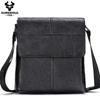 Capa Superior Cuero Vacuno Bolso Cruzado Sencillo y a la Moda Patrón Lichi Ligero Portátil Almacenamiento Bolso Mensajero Cuero Genuino Bolso de Hombro para Hombre