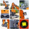 Exportado a Europa, miniexcavadora para trituración de ingeniería, excavadora para invernaderos agrícolas y huertos, excavadora con martillo hidráulico opcional