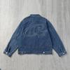 Traje de Mezclilla Blanco Alcatraz Chaqueta Vaquera Estilo Western Pantalones Cortos Sueltos Marca de Moda