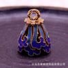 L60546 Cobre Feito à Mão DIY Bicolor Azul Ponto Jade Acessórios Básicos Ornamento de Cabelo Material Hanfu 10*14mm