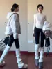 Calça Shark Yoga Elástica Preta Nude com Controle de Barriga para Mulheres Outono e Inverno 2025 Cintura Alta Justa Slimming Look Leggings Externas
