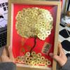 Árbol de la fortuna bolsa de material DIY árbol del dinero hecho a mano marco de fotos pegatina adornos pintura decorativa apertura regalo de cumpleaños