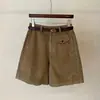 Calça larga de cintura alta estilo americano, novidade outono 2026, afina a silhueta; shorts de perna reta de alta costura para mulheres; shorts casuais para mulheres