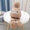 Novo Conjunto de Chapéu e Cachecol Infantil, Conjunto de Duas Peças, Chapéu de Tricô para Meninos com Forro de Fleece, Espessado, Chapéu de Inverno Cartoon para Bebês Meninas