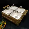 Diretamente do Fabricante, Caixa de Frutas Secas Quadrada com Diamantes Adesivos Dourados Prato de Frutas Festival da Primavera Festa de Ano Novo Prato de Frutas Secas Atacado