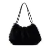 Disponible para dropshipping: Bolso de mano peludo de otoño e invierno, bolso de hombro moderno y versátil, bolso tote de alta gama, bolso de hombro de gran capacidad