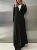 Exclusivo para ventas transfronterizas 2026 Abrigo tipo blazer ultra largo para mujer estilo europeo y americano con solapa sencilla y elegante diseño largo