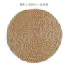 Tejido de Paja de Lino Completo Redondo Engrosado Hogar Cocina Mesa de Comedor Aislante Térmico Posavasos Tapete para Platos Tapete para Ollas Tapete de Comedor Lino Ecológico