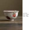 Juego de té de kung fu de cerámica pintado a mano bajo vidriado Miyan con fresas, para uso doméstico, tetera de uso personal, gaiwan, colección de tazas de maestro