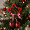 Navidad estrella de cinco puntas campana accesorios colgante árbol de Navidad diy lazo colgante carillón de viento ventana accesorios al por mayor