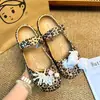 Zapatos de ballet con estampado de lunares estilo Ins, leopardo KT, accesorios para DIY, dijes de zapatos de moda y versátiles, hebillas decorativas para zapatos con agujeros