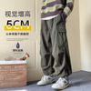 Calças Masculinas Outono e Inverno Moda Marca Hong Kong-estilo Solto Esportes Trendy All-match High Street Calças Casuais Retas para Meninos
