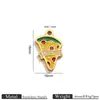 Colgantes de Comida de Acero Inoxidable Chapado con Esmalte de Color 18K: Accesorios para Collar y Pulsera DIY de Hamburguesa, Papas Fritas y Pizza