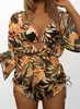 Traje de baño europeo y americano de tres piezas con estampado personalizado para mujer, Moda transfronteriza de Amazon y Aliexpress, Elegante y Sexy