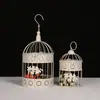 Jaula de Pájaros Vintage Hierro Blanco Accesorios de Boda Banquete Jaula Creativa Decoraciones Estilo Europeo Celebración Adornos Colgantes