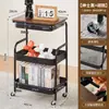 Carrinho móvel de várias camadas para armazenamento de alimentos Rack de armazenamento de cozinha doméstica Sala de estar Quarto Lanches e rack de armazenamento de frutas