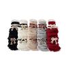 Calcetines para Niñas de Amazon Transfronterizos Estilo Universitario Americano Calcetines de Punto Rayados Horizontales Dobles Mangas Largas para Pantorrilla