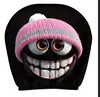 Funda de Reposacabezas para Coche con Estampado de Calavera Negra de Comercio Exterior Transfronterizo, Estilo Elástico Universal, Funda de Reposacabezas para Coche Original y Divertida