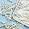 Colgante de concha de color perla artificial acrílica con agujeros, cuentas perforadas de color concha de estrella de mar y caracola para accesorios de joyería DIY