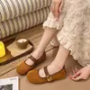 Zapatos Mary Jane planos de estilo coreano para mujer, nuevo modelo 2026, zapatos de noche elegantes, tacones bajos de estilo francés