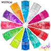 Lentejuelas fluorescentes huecas con forma de corazón de melocotón, 12 colores, para manicura de uñas perladas, joyas, pegatinas de diamantes para uñas