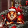 Nuevo Adorno Colgante de Animales Planos de Acrílico Transfronterizo Mundo Animal Fiesta Navideña Decoración de Árbol de Navidad Colgante Dibujos Animados