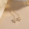 Novo Floco de Neve Elegante Linha de Orelha Feminina Borla High-end Ear Studs Luz Luxo Doce Mori Design de Nicho Acessórios de Orelha