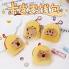 Porta-moedas de Pelúcia Capivara Fofo Estudante Desenho Animado Bolsa para Moedas Fones de Ouvido Mini Mochila Pingente Decorativo