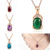 Pingente Turmalina Cor Tesouro Estilo Coreano Pedra Nua Grande Azul Esmeralda Vermelho Roxo Vermelho Água Marinha Pingente Elegante Tendência