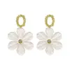 Pendientes de flor Mori con aguja de plata S925, nuevos y frescos de verano, combinables con todo, temperamento femenino, pendientes de flor de resina, venta directa de fábrica