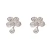Moda Retro Simples Ouro 18K Ouro Real Galvanizado Brincos Pendentes de Pétala Personalizados Acessíveis Luxo Brincos de Ponta Atacado